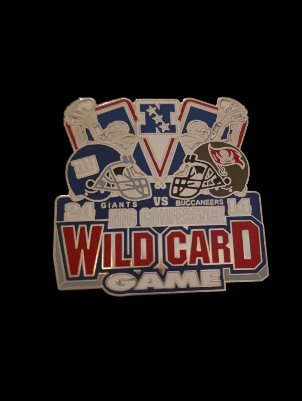 New York Giants Super Bowl XLII Champions Pin Set - Blue/Red/White - Picture 3 of 8